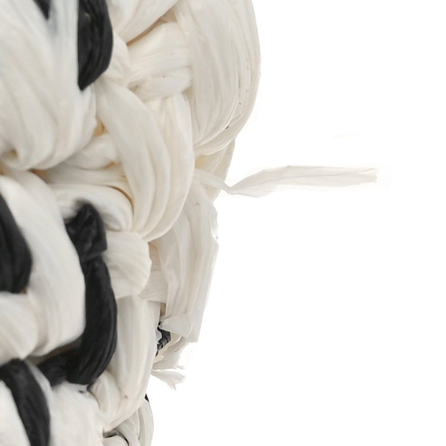 Raffia Effect Tweed Shopping Tote White Black