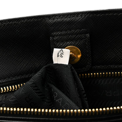 Saffiano Lux Medium Tote Black