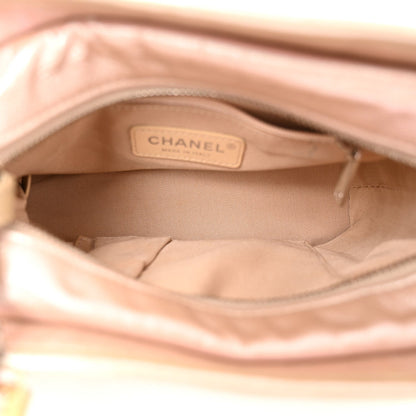 Iridescent Aged Calfskin Quilted Small Gabrielle Hobo Light Pink
