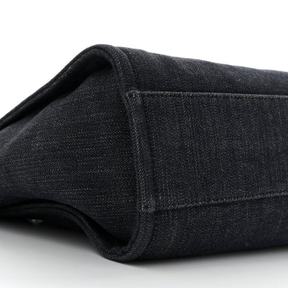 Denim Small Deauville Tote Dark Blue White