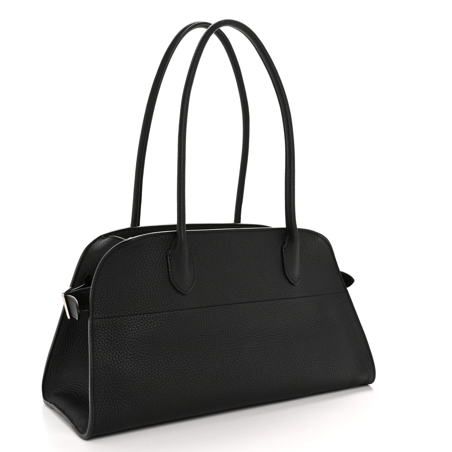 Matte Grained Calfskin Margaux Shoulder 12 Black
