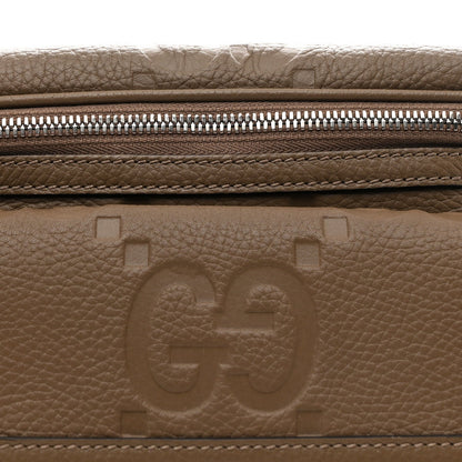 Piuma Calfskin Jumbo GG Embossed Pocket Belt Bag Good Taupe