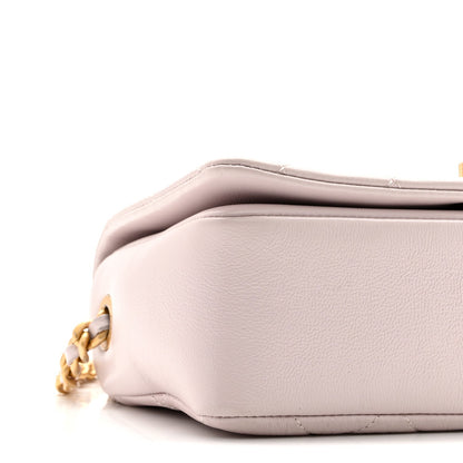 Shiny Lambskin Quilted Small Fashion Therapy Flap Bag Lilac