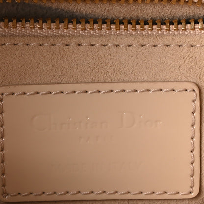 Patent Cannage Mini Lady Dior Beige