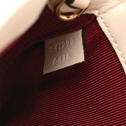 Lambskin Matelasse Mini GG Marmont Shoulder Bag White