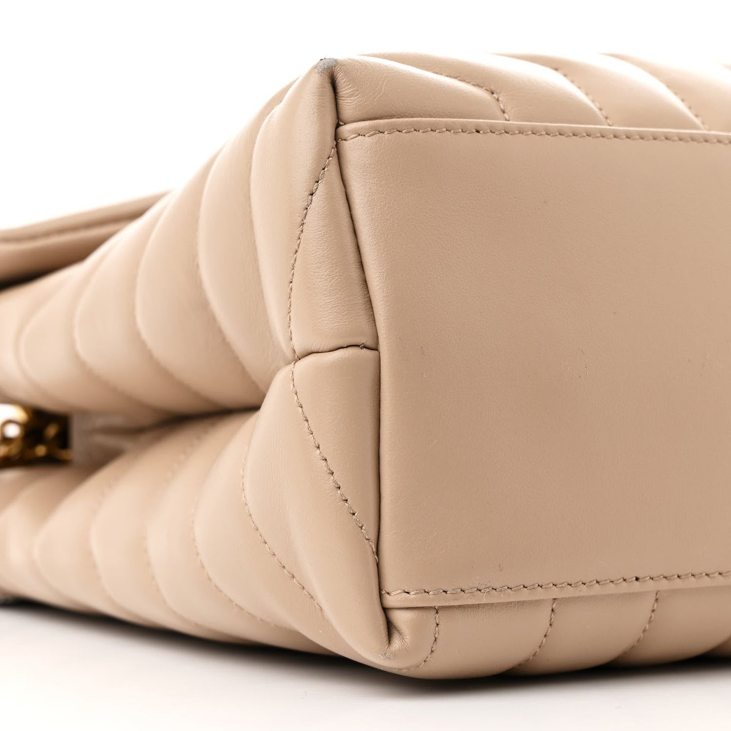 Calfskin Y Quilted Monogram Medium Loulou Chain Satchel Dark Beige
