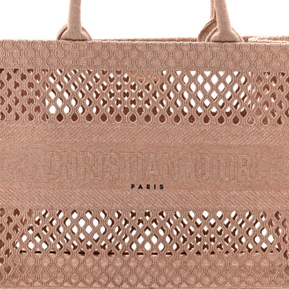 Mesh Embroidered Medium Book Tote Clay
