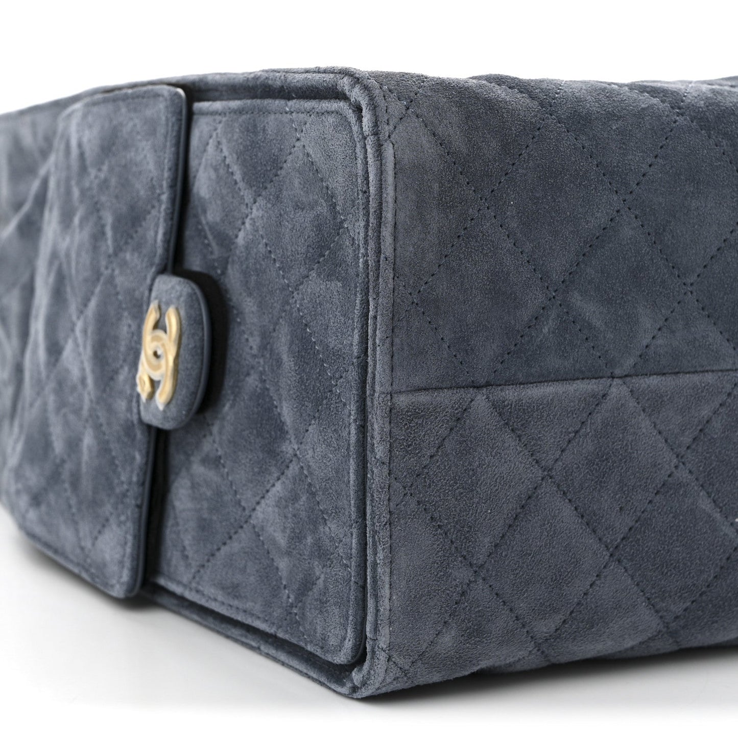 Suede Quilted Medium Chanel 25 Handbag Blue