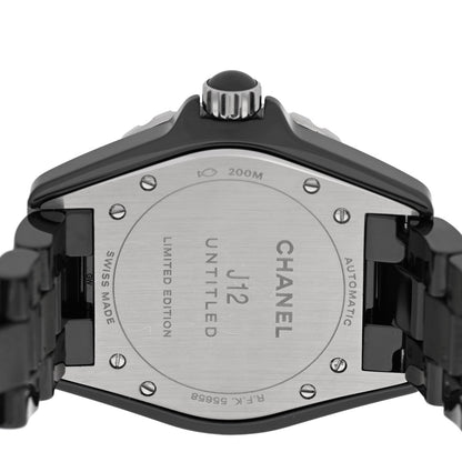 Stainless Steel Ceramic 38mm J12 Untitled Automatic Watch Black
