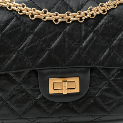 Aged Calfskin Quilted 2.55 Reissue Mini Flap Black