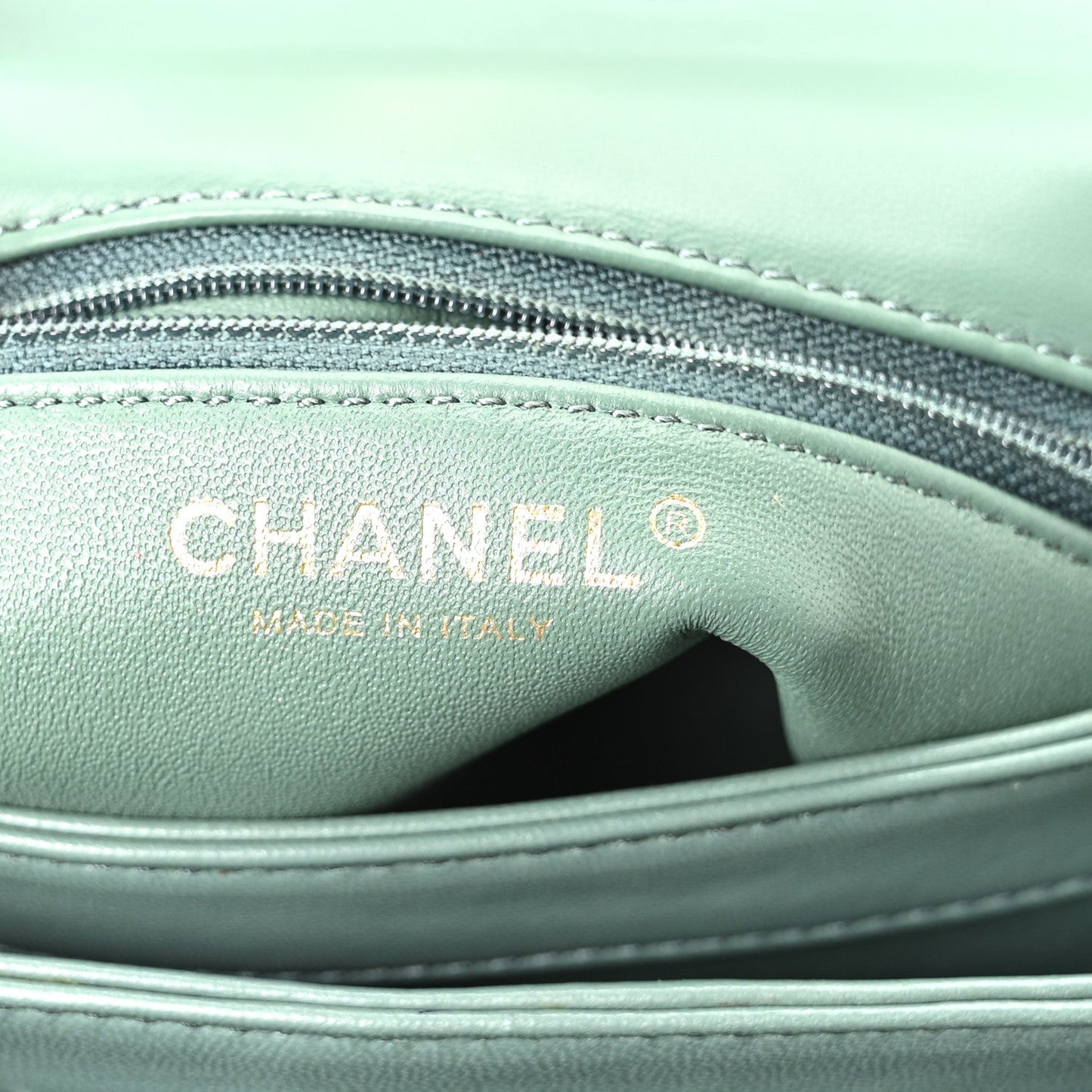 Lambskin Quilted Small Trendy CC Flap Dual Handle Bag Green