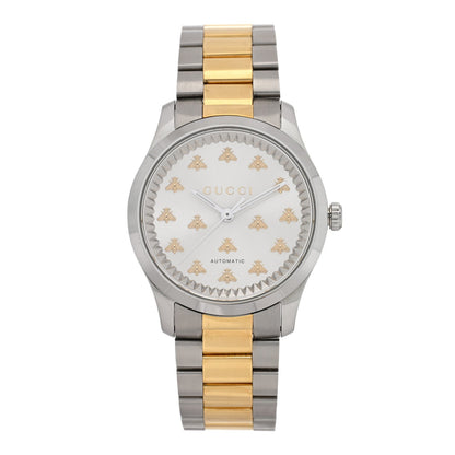 Stainless Steel 38mm G-Timeless Two Tone Bee Automatic Watch Silver
