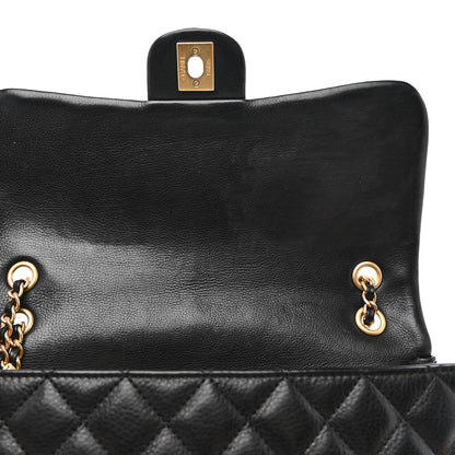 Calfskin Quilted Rock The Corner Flap Black