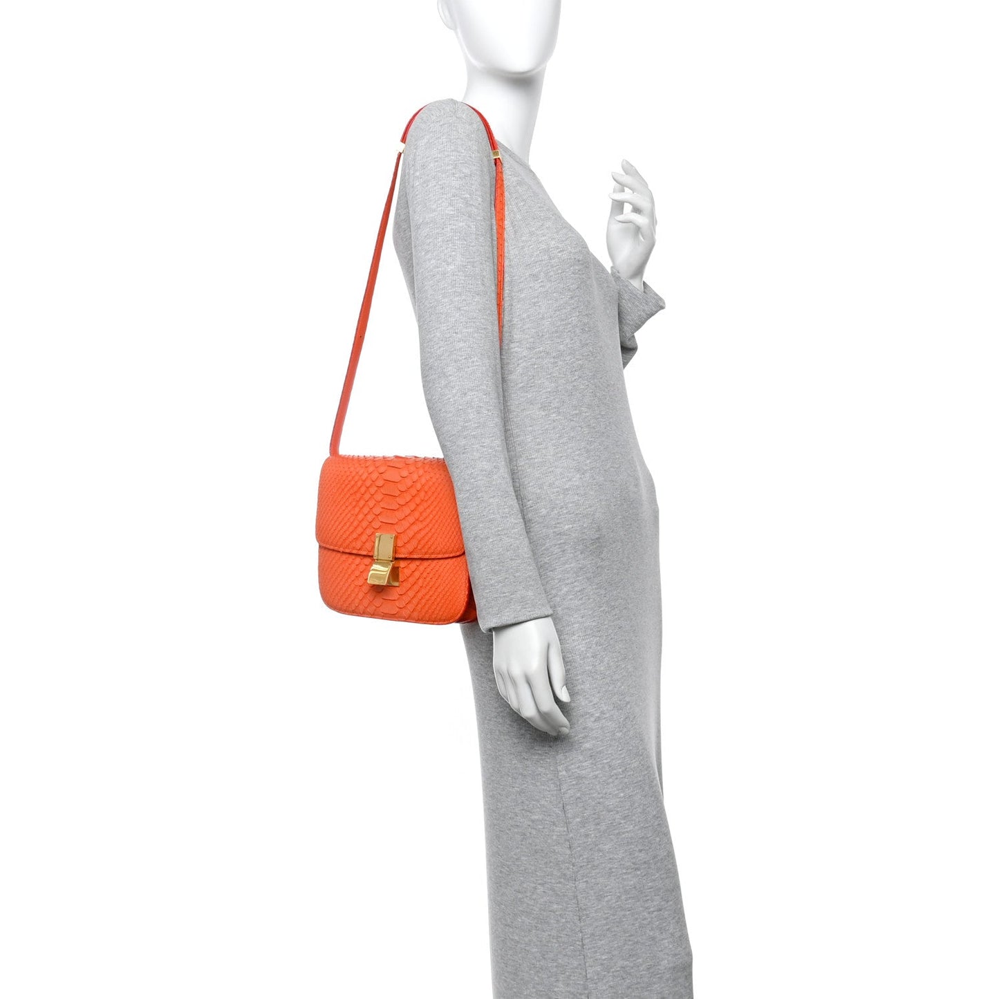 Snakeskin Classic Box Flap Orange