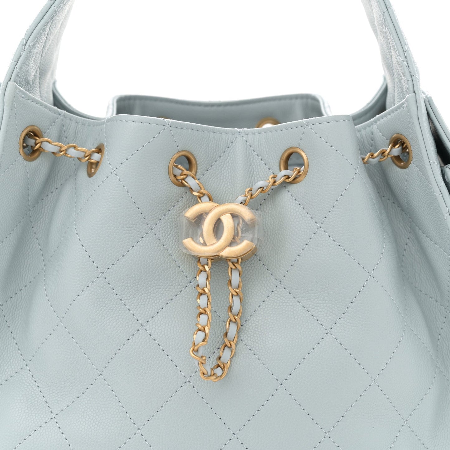 Caviar Quilted Small Chanel 25 Handbag Light Blue