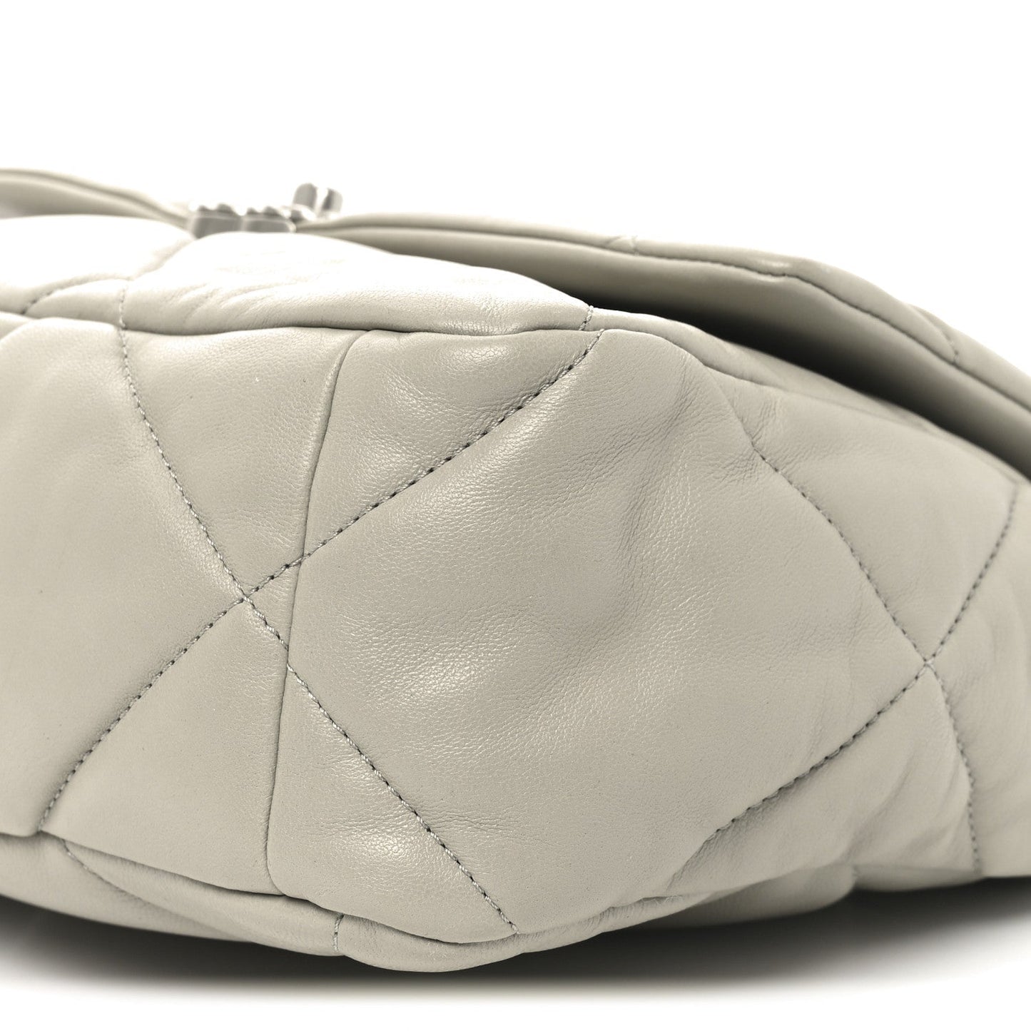 Lambskin Quilted Large Chanel 19 Flap Grey