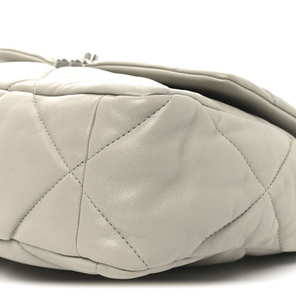 Lambskin Quilted Large Chanel 19 Flap Grey