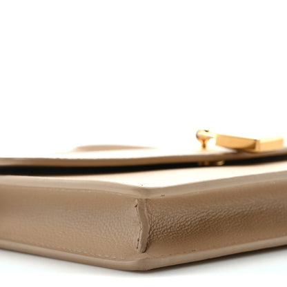 Grained Calfskin Extra Pochette Light Mastic Sun Gold