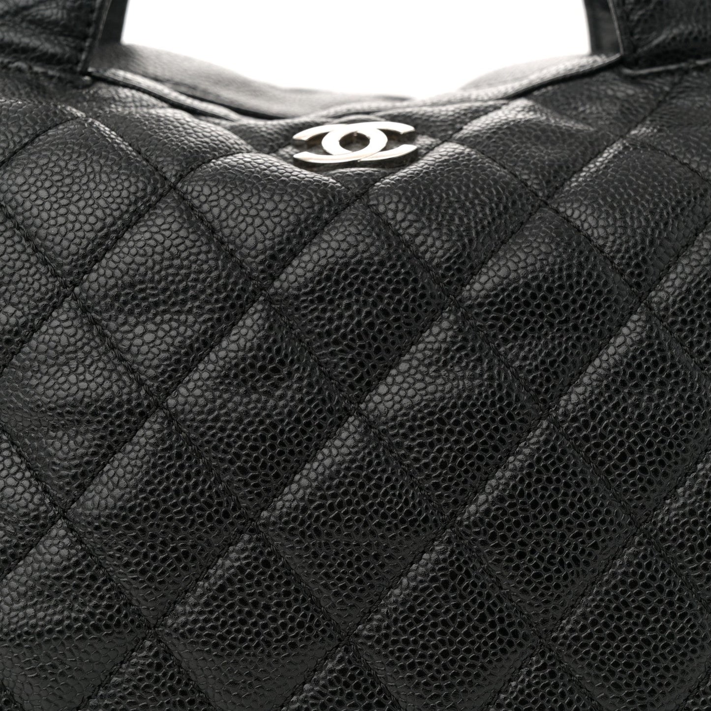 Caviar Quilted Bowler Black