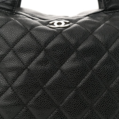 Caviar Quilted Bowler Black