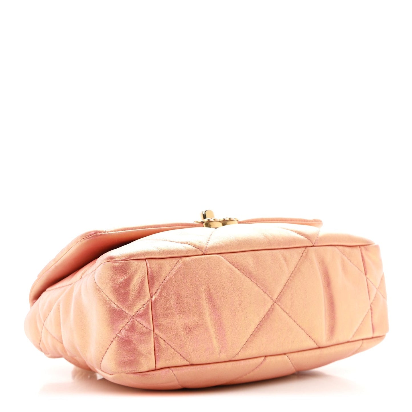 Iridescent Calfskin Quilted Medium Chanel 19 Flap Pink