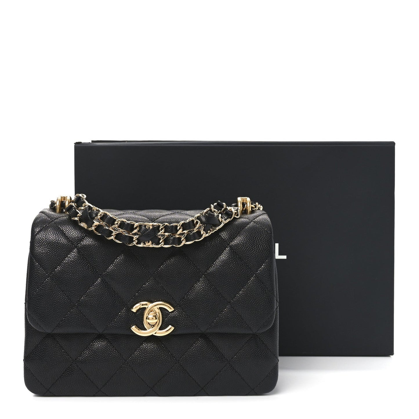 Caviar Quilted Mini Coco First Flap Black