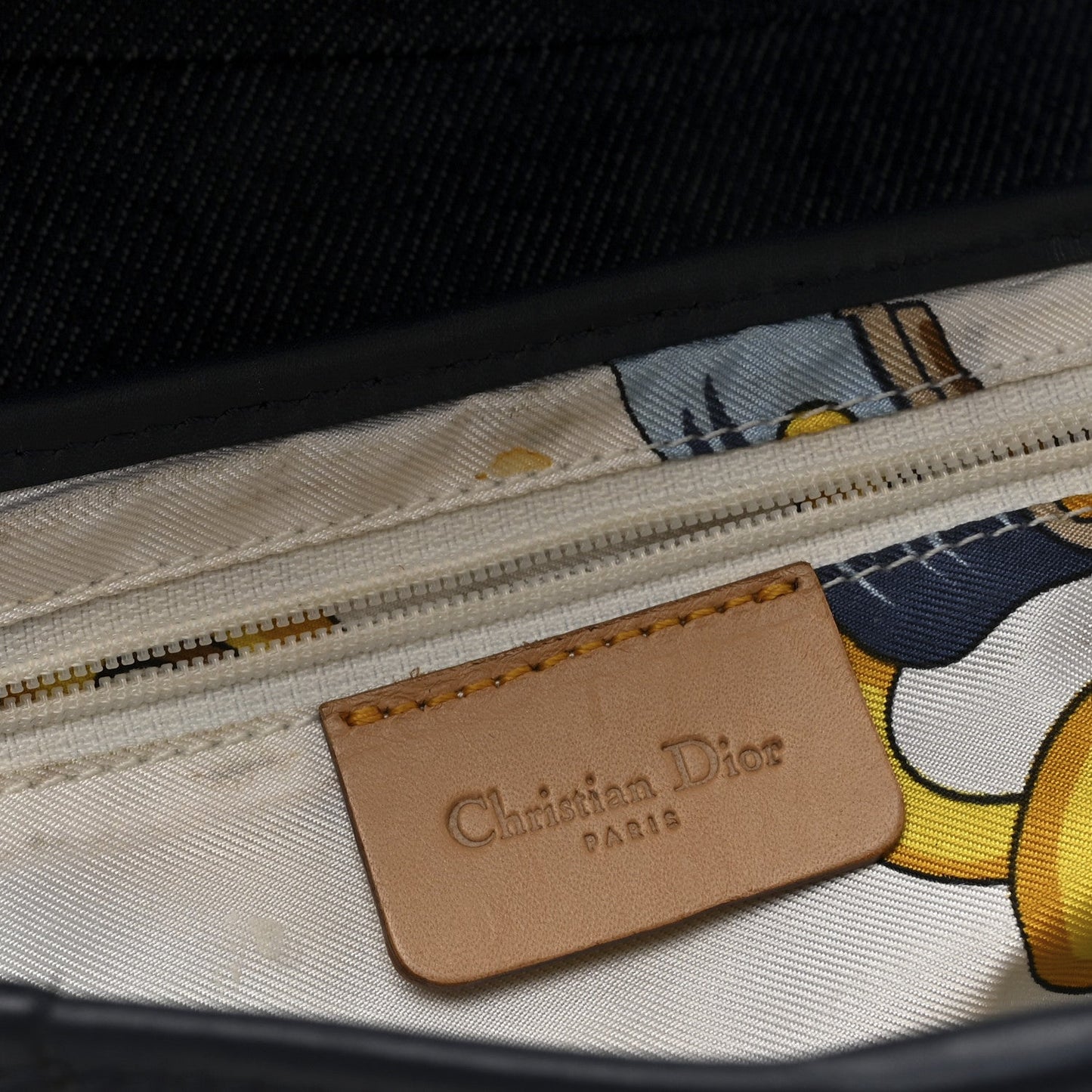 Denim Calfskin Saddle Bag Blue