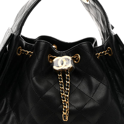Caviar Quilted Small Chanel 25 Handbag Black