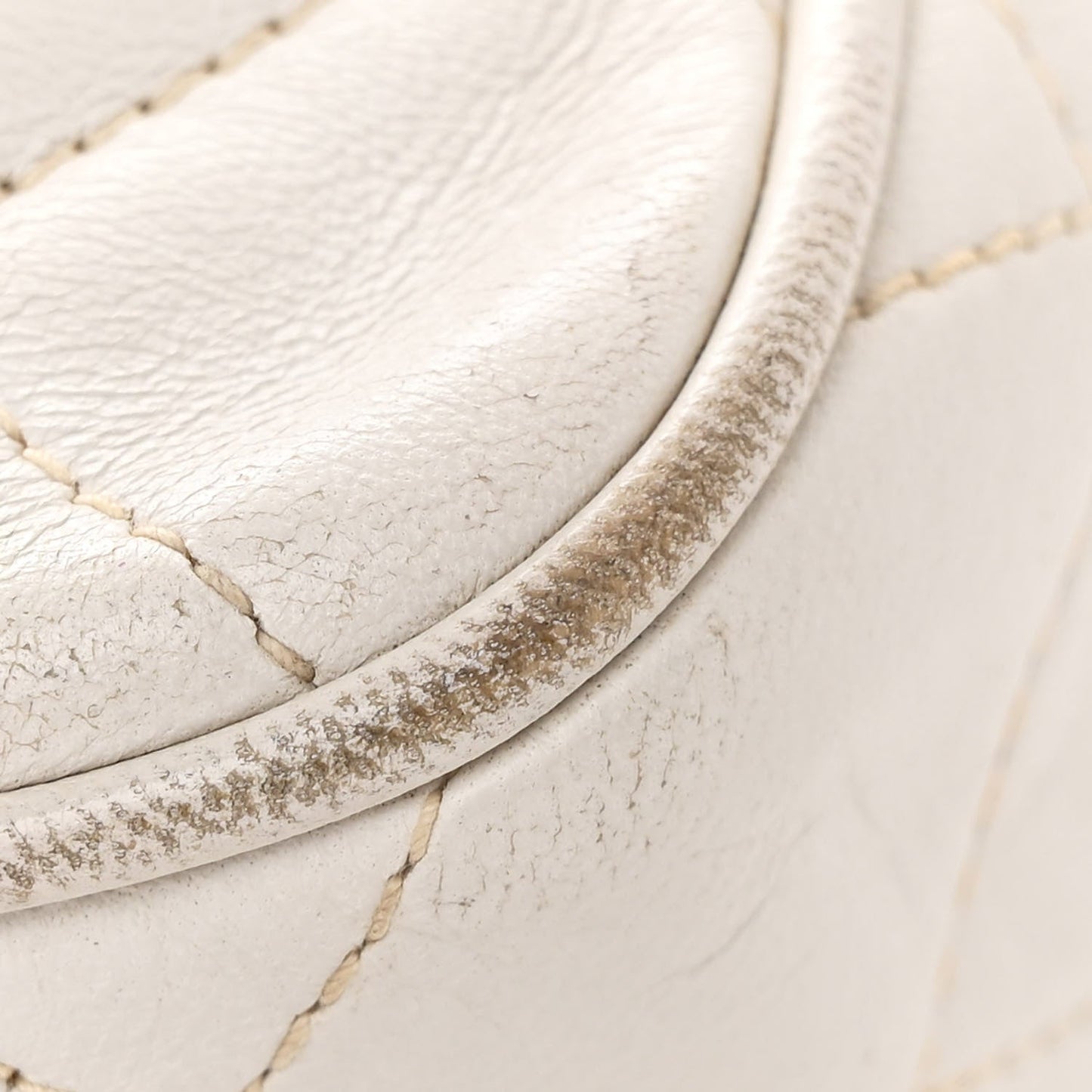 Lambskin Quilted Tassel Camera Case White