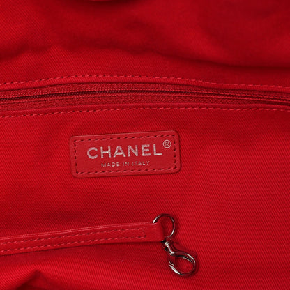 Canvas Large Double Face Shopping Tote Red