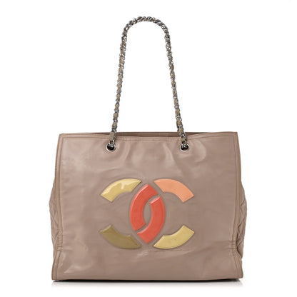 Vinyl Large Lipstick Tote Dark Beige
