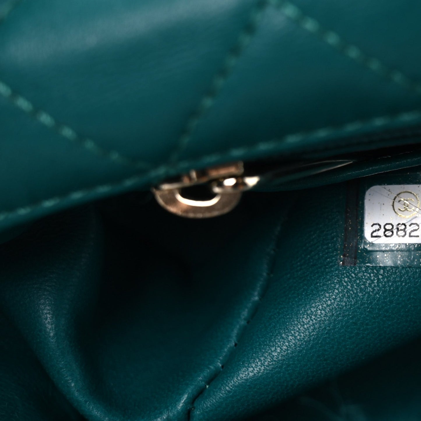Shearling Lambskin Quilted Flap Green
