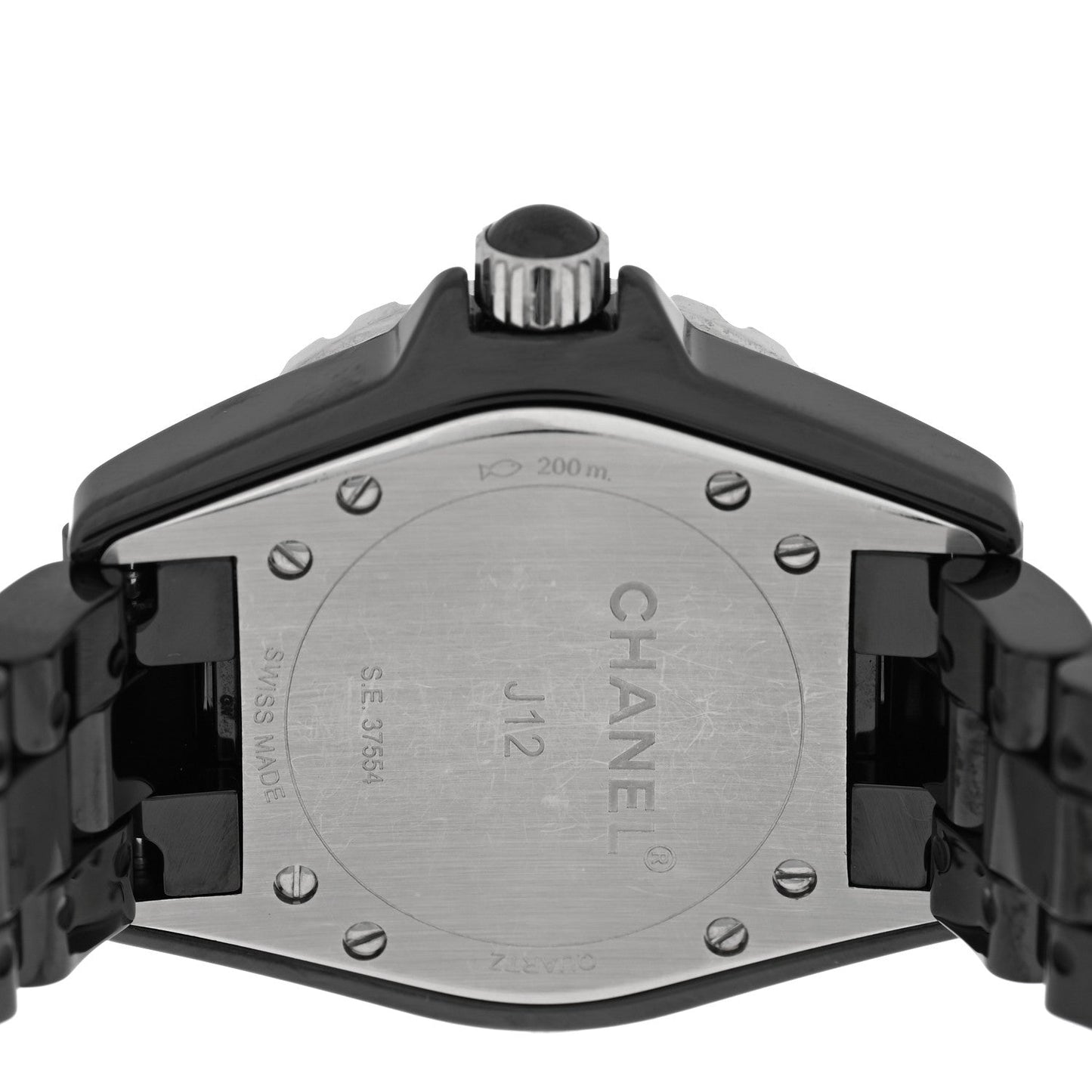 Stainless Steel Ceramic Diamond 33mm J12 Quartz Watch Black