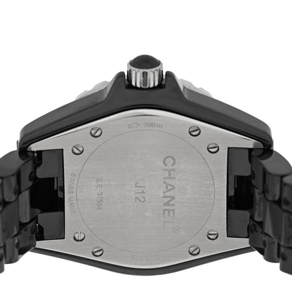 Stainless Steel Ceramic Diamond 33mm J12 Quartz Watch Black