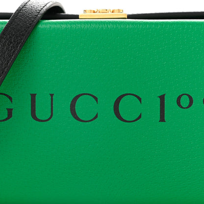 Grained Calfskin Gucci 100 Mini Bag Green