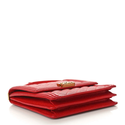 Caviar Quilted Maxi North South Boy Flap Red