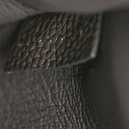 Grained Calfskin Small 16 Top Handle Bag Medium Grey