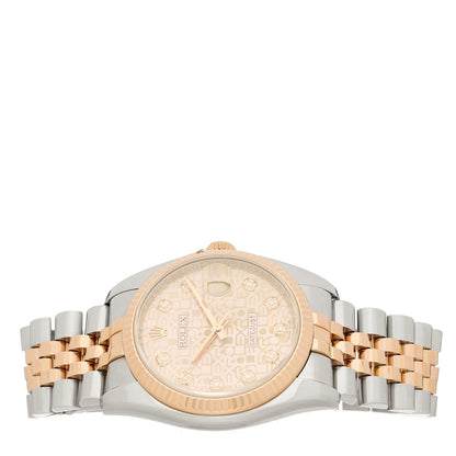 Stainless Steel 18K Everose Gold Diamond 36mm Oyster Perpetual Datejust Watch Pink Jubilee 116231