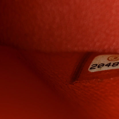 Pearly Caviar Quilted Jumbo Double Flap Orange