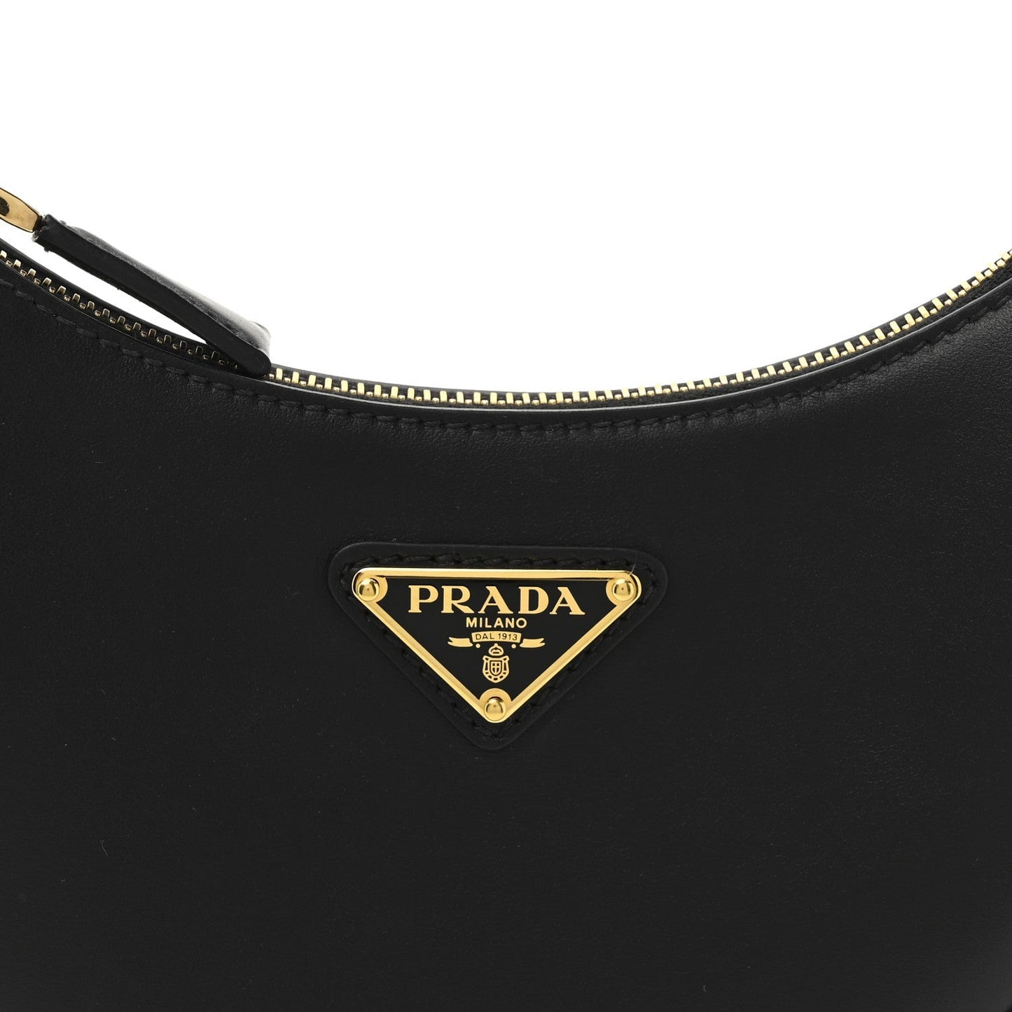 Soft Calfskin Arque Shoulder Bag Black