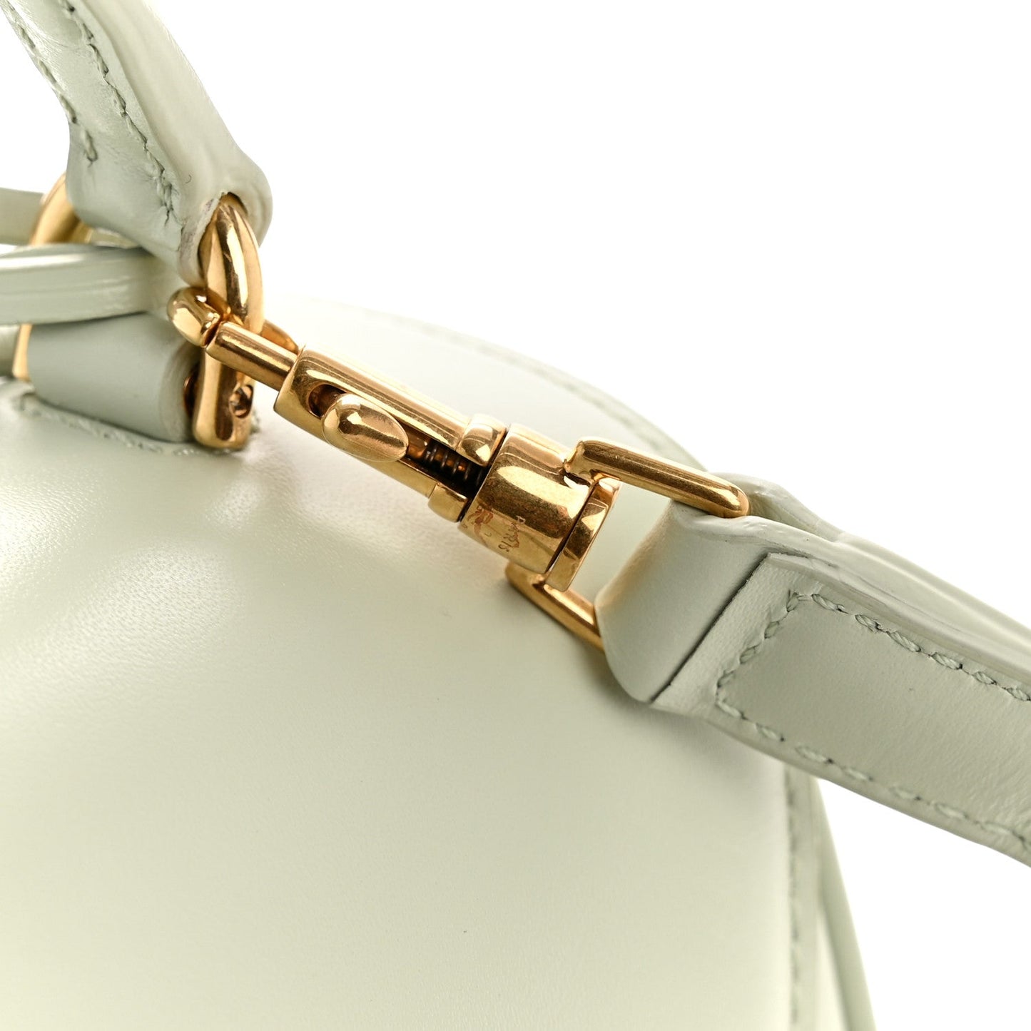 Satinated Calfskin Mini 16 Top Handle Bag Jade