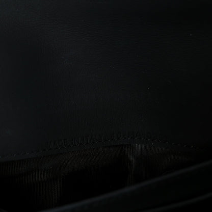 Ultra Matte Calfskin Saddle Chain Wallet Pouch Black