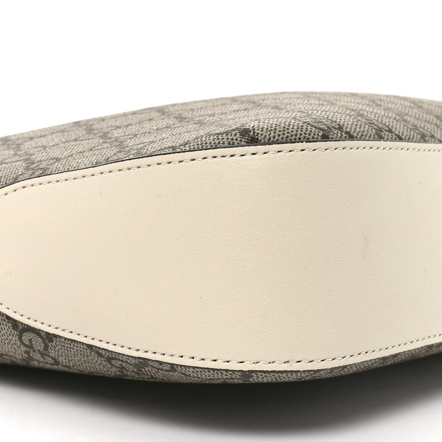 GG Supreme Monogram Moon Calfskin Medium Padlock Shoulder Bag Beige Ebony Mystic White
