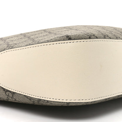 GG Supreme Monogram Moon Calfskin Medium Padlock Shoulder Bag Beige Ebony Mystic White