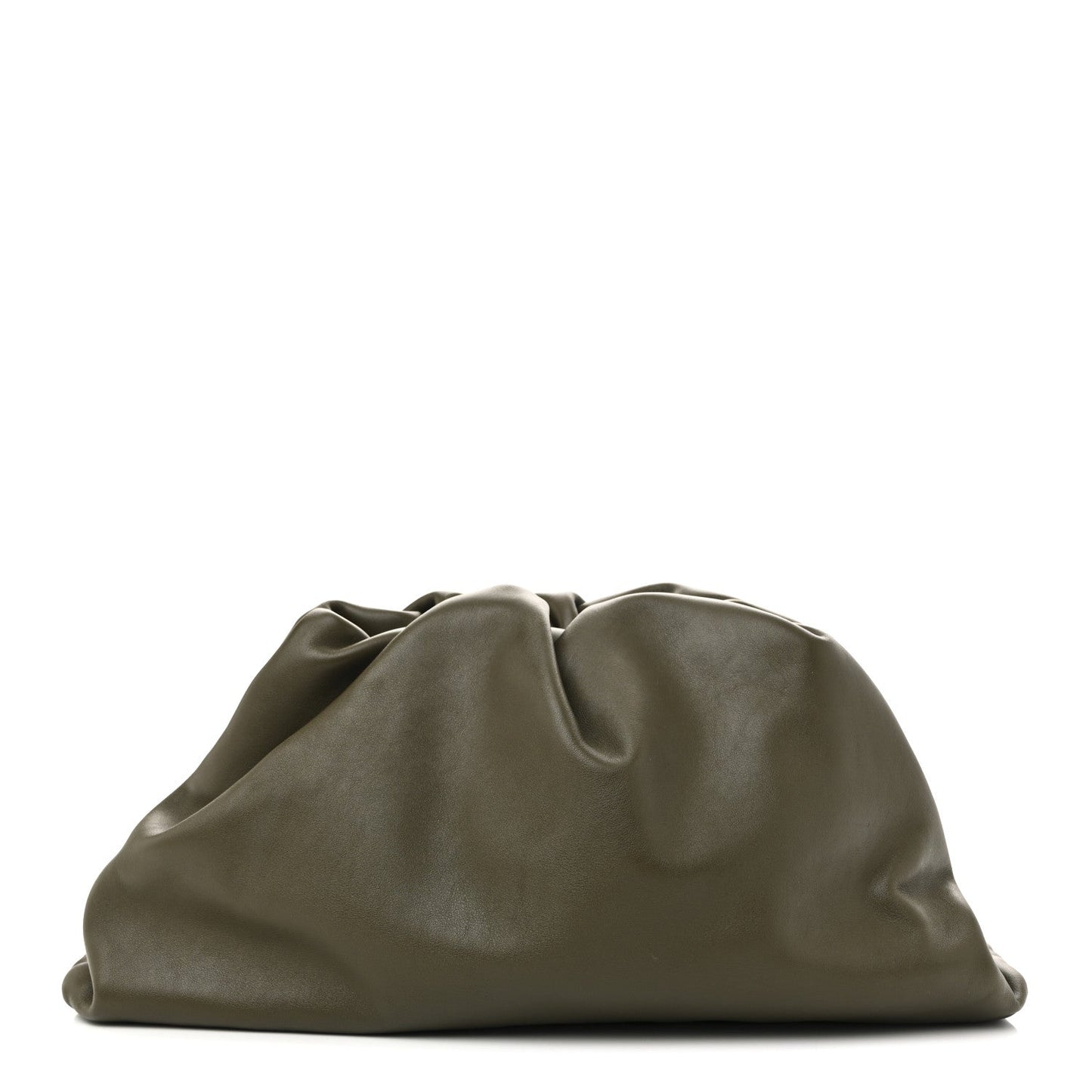 Smooth Butter Calf The Pouch Oversized Clutch  Kaki Fondent