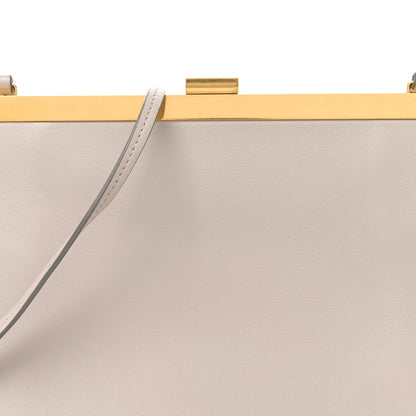 Smooth Calfskin Mini Clasp Bag Light Grey