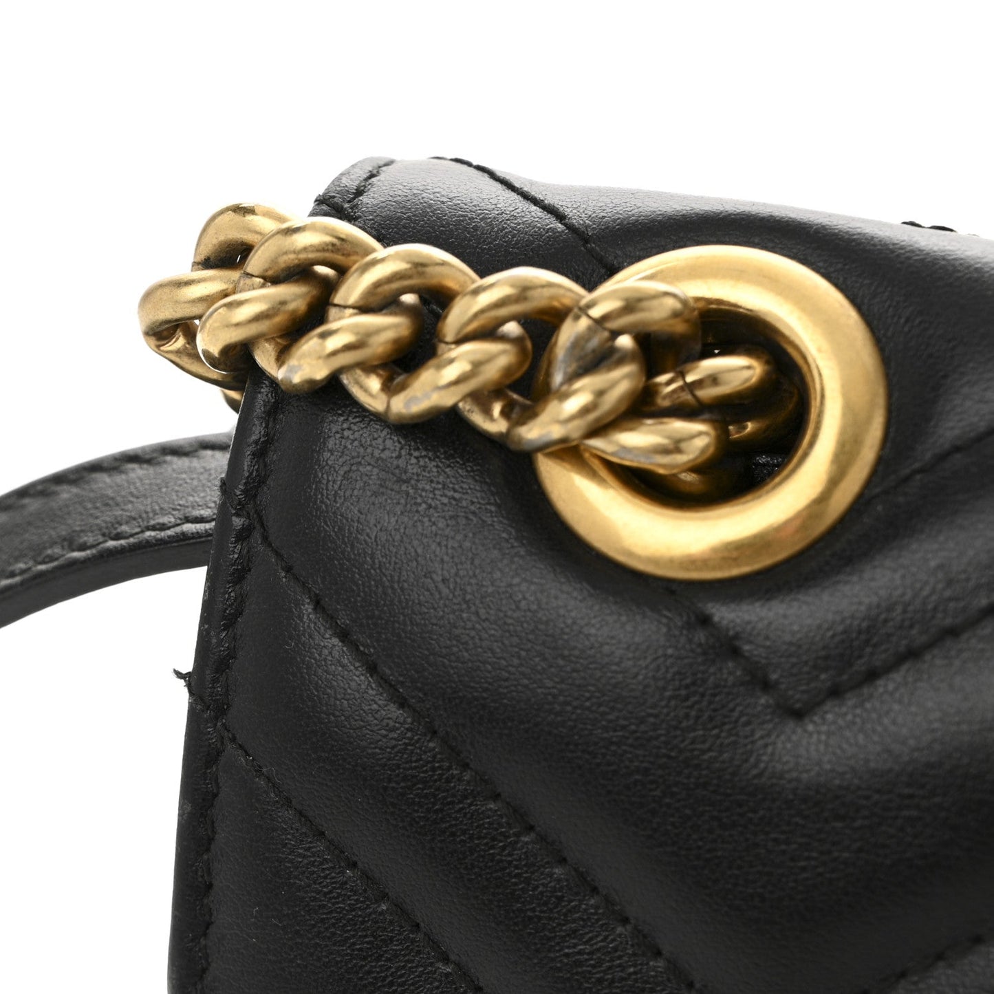 Calfskin Matelasse Small GG Marmont Shoulder Bag Black