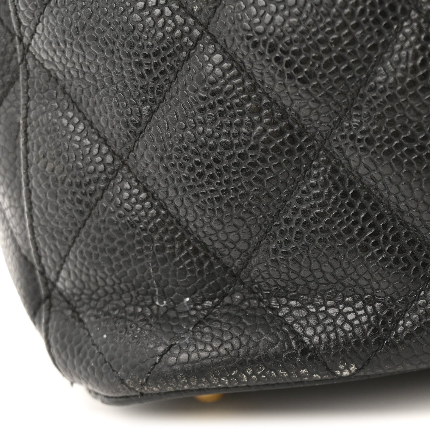 Caviar Quilted Drawstring Backpack Black
