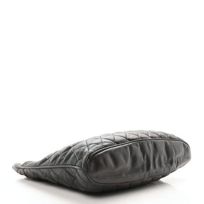Calfskin Quilted CC Shopping Tote Black