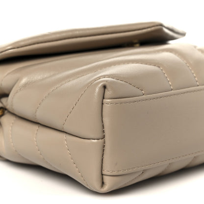 Calfskin Y Quilted Monogram Toy Loulou Crossbody Bag Dark Beige